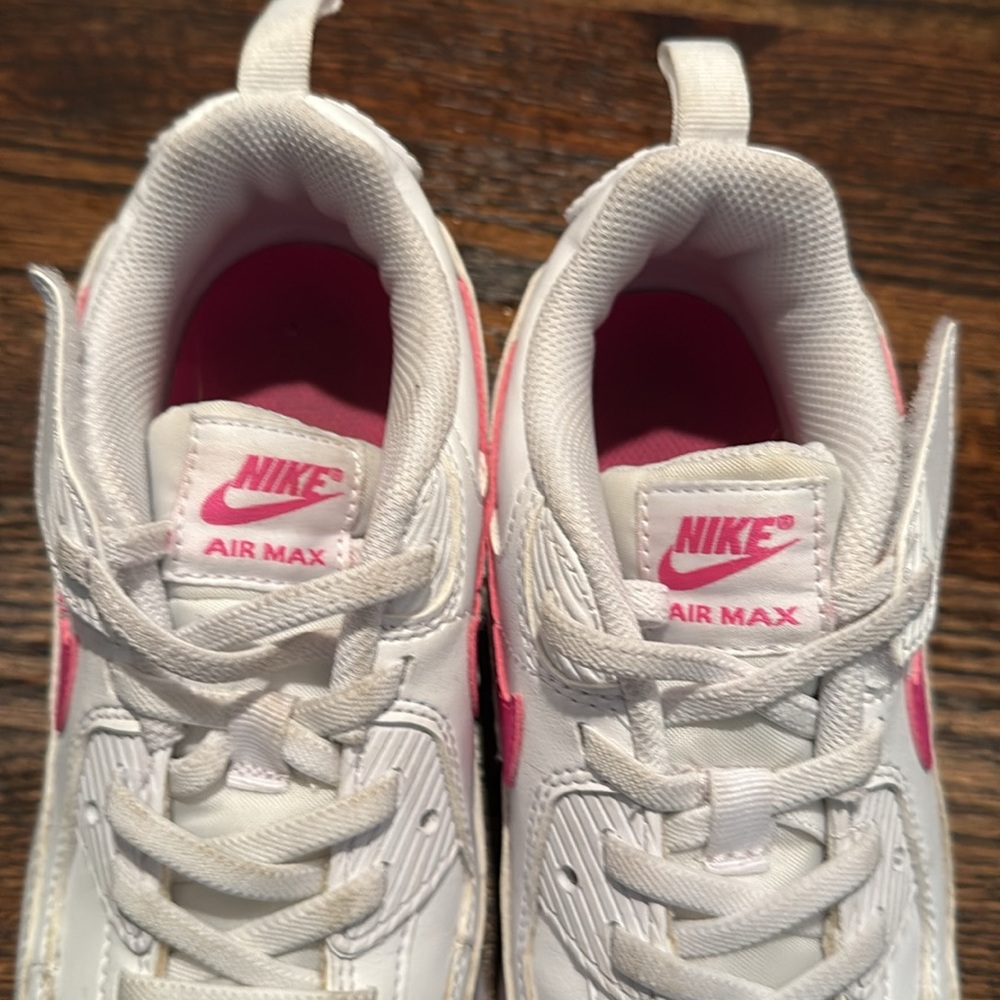 Nike Air Max White and Pink Sneakers youth size 3 - Picture 3 of 11